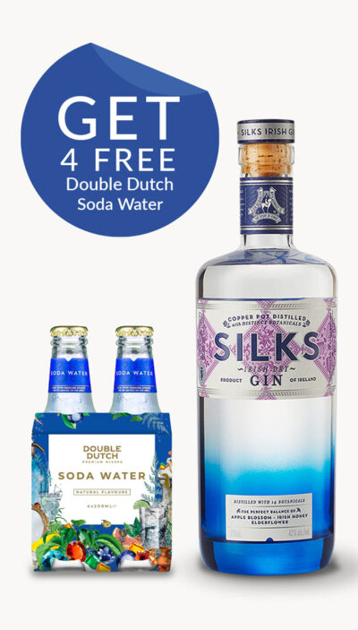 Silks Irish Dry Gin with 4 FREE Double Dutch Soda Water