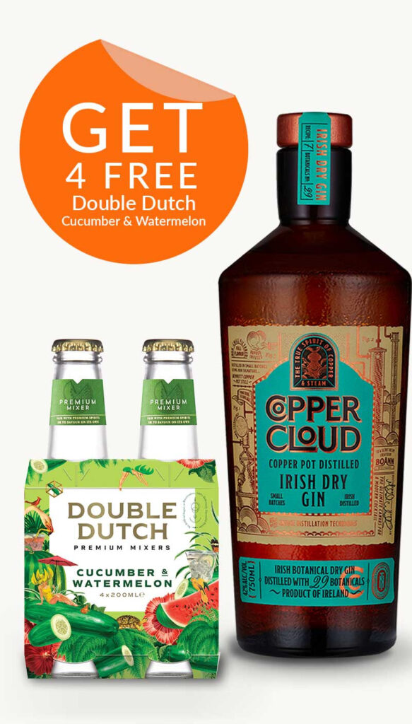 Copper Cloud Irish Dry Gin with 4 Free Double Dutch Cucumber ...