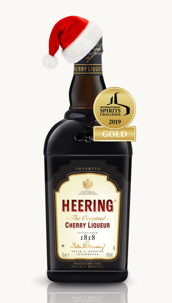 CHERRY HERRING Liqueur with a Bottle Santa Hat!