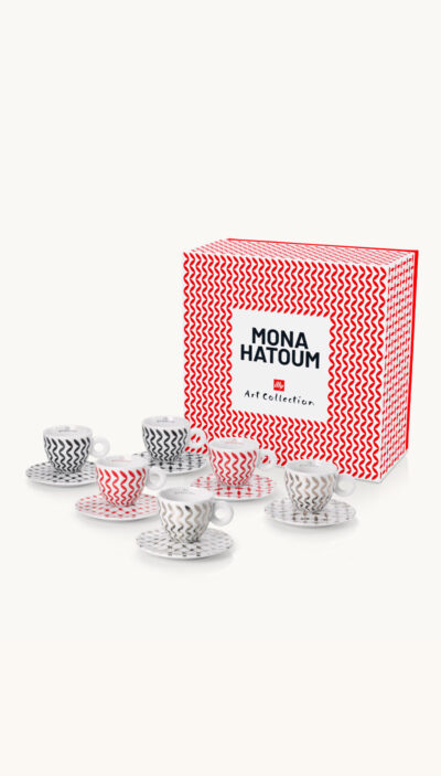 SET OF 6 CAPPUCCINO CUPS MONA HATOUM Illy Art Collection