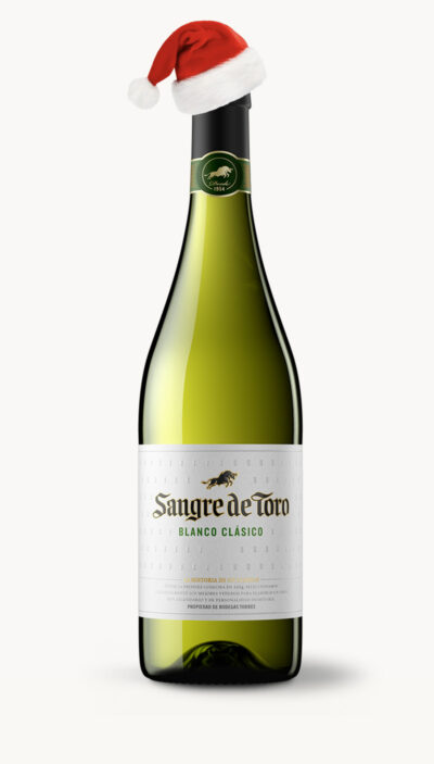 TORRES SANGRE de TORO Blanco Classico Save 25% Dressed in Santa’s Hat!